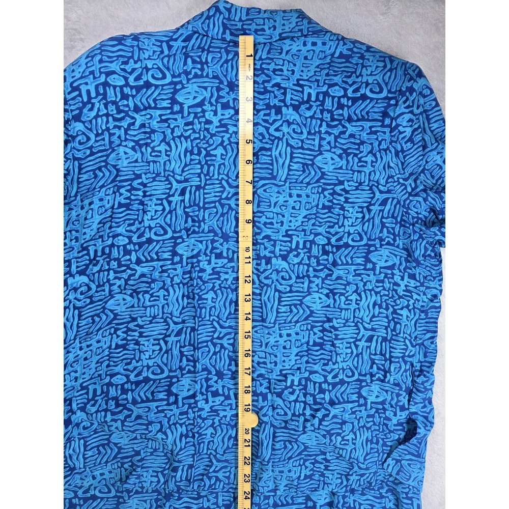 Melissa Harper MHM 2 Pc Rayon Dress Jacket Set Blue Geometric Print Women's 14 - Picture 8 of 12